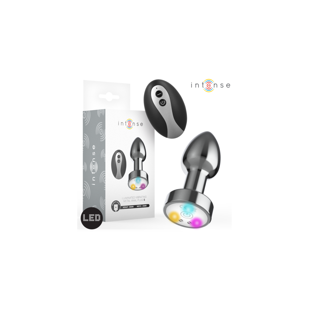 Plug Anal Metal Talla S con Led y Control Remoto