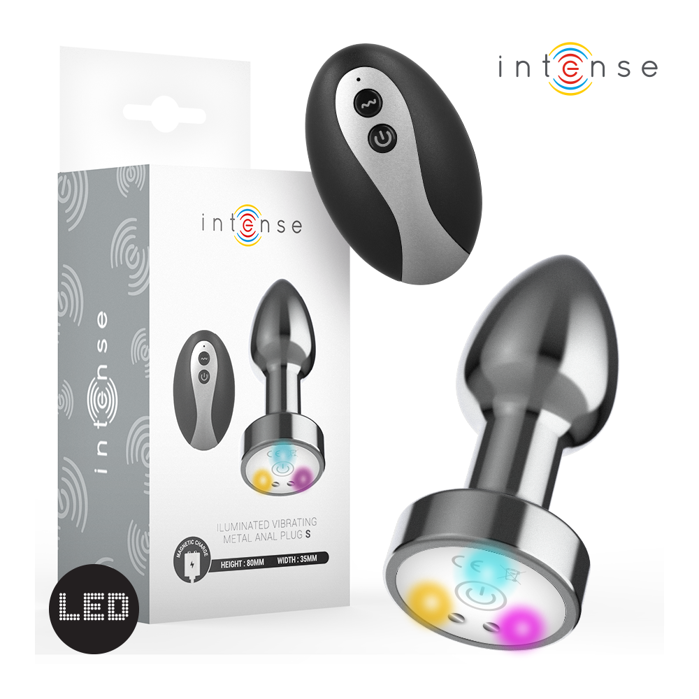 Plug Anal Metal Talla S con Led y Control Remoto