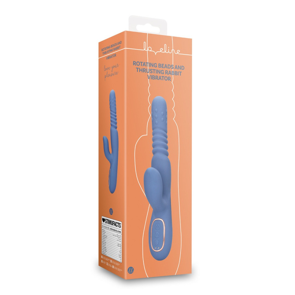 Vibrador con perlas giratorias Blue Nova
