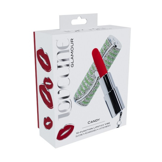 VIBRADOR CON 4 ACCESORIOS CANDY LIPSTICK VERDE LOVELINE