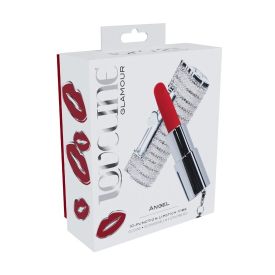 VIBRADOR CON 4 ACCESORIOS ANGEL LIPSTICK CLEAR LOVELINE