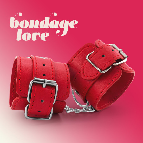 ESPOSAS DE CUERO BONDAGE LOVE ROJAS