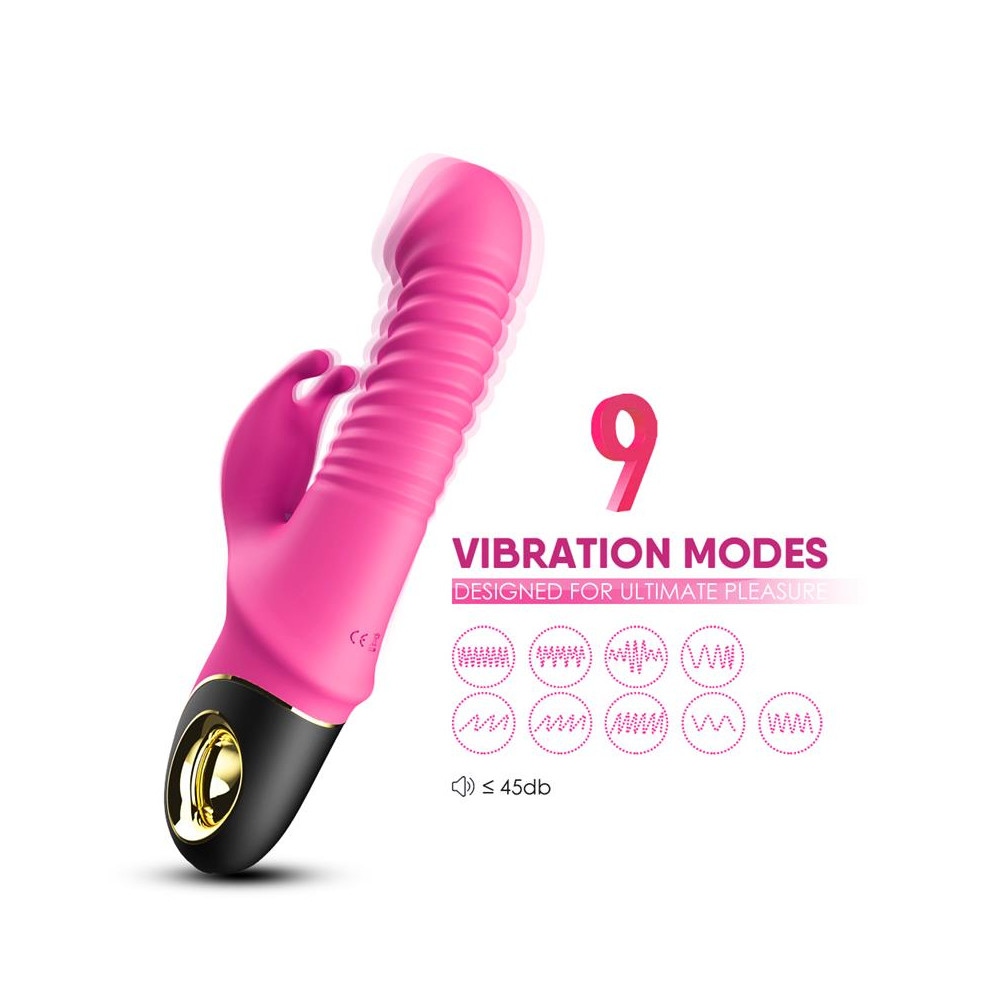 Vibrador con Thrusting y Oscilación 360º Rosa