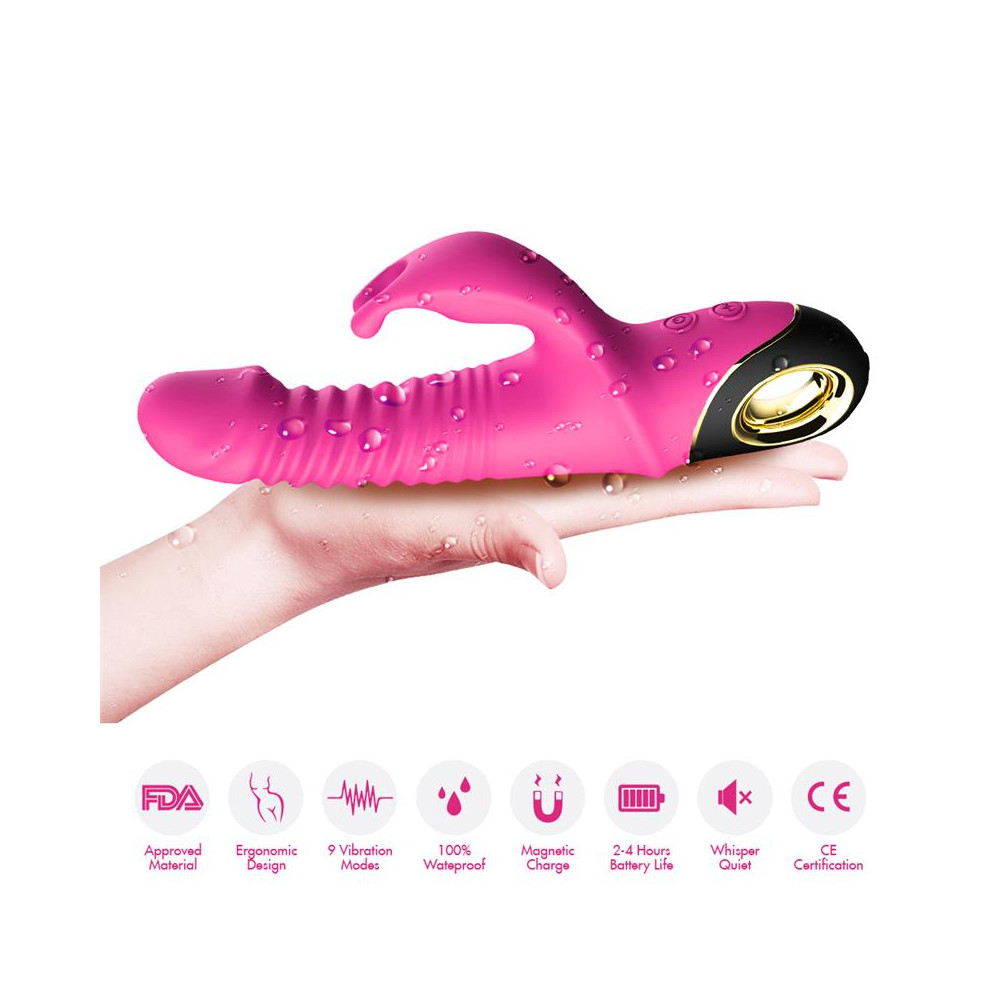 Vibrador con Thrusting y Oscilación 360º Rosa