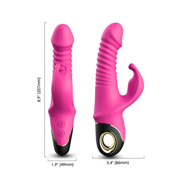 Vibrador con Thrusting y Oscilación 360º Rosa