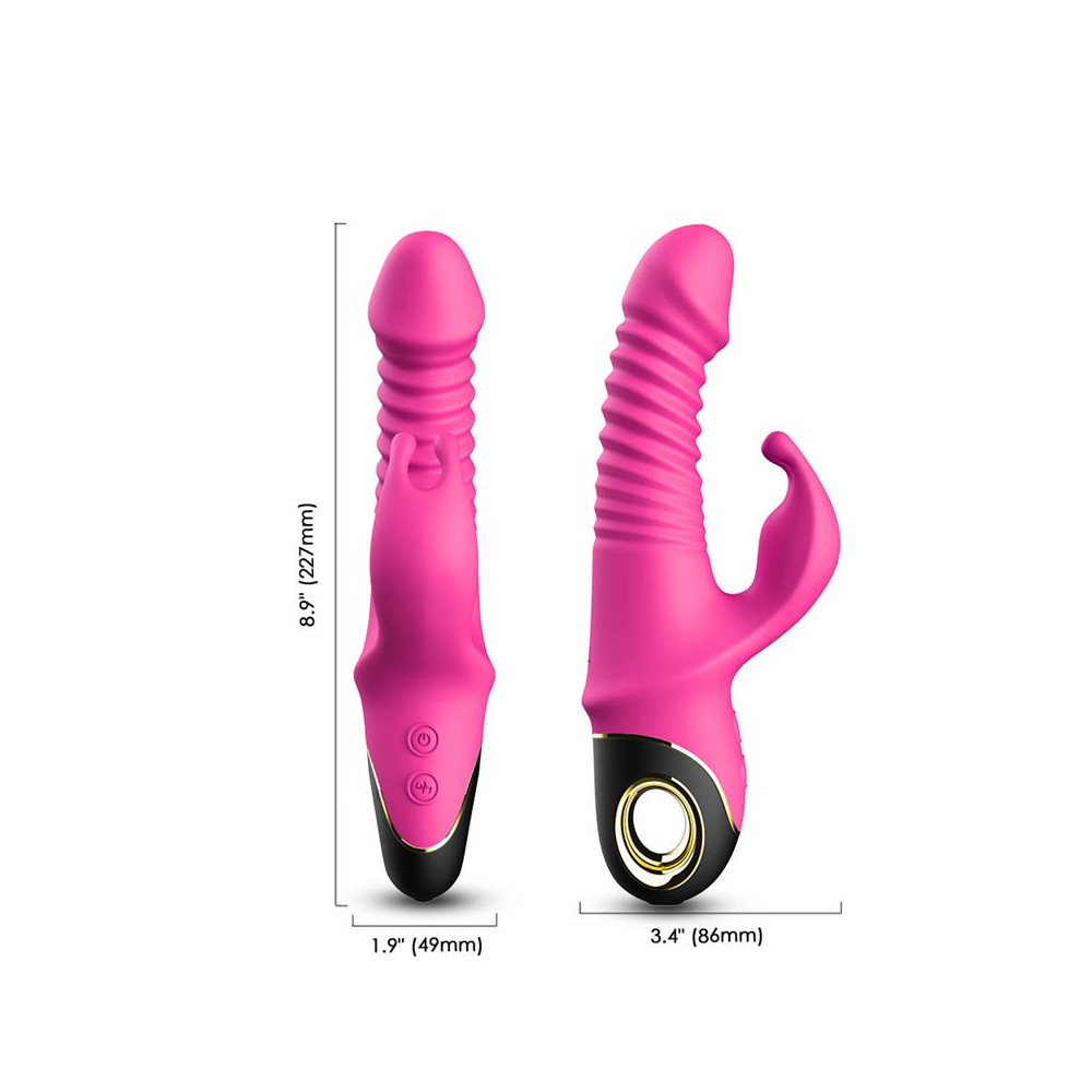 Vibrador con Thrusting y Oscilación 360º Rosa