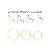 Set 3 Anillos para el Pene Brilla en la Oscuridad