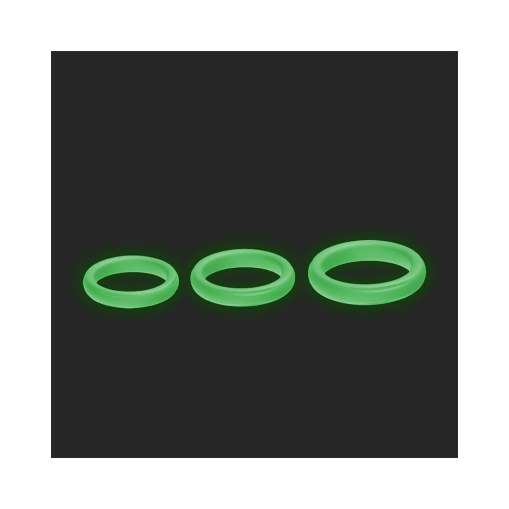 Set 3 Anillos para el Pene Brilla en la Oscuridad