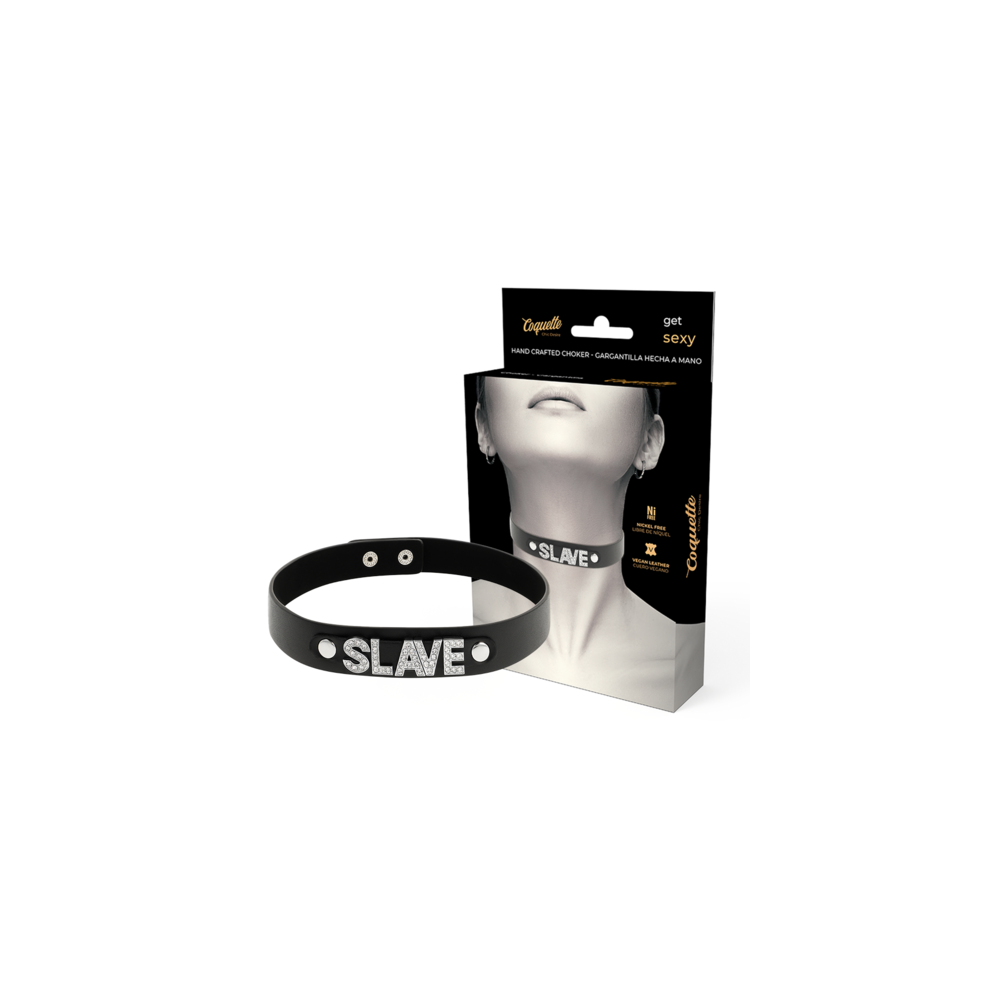 Choker Cuero Vegano "slave"