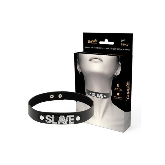 Choker Cuero Vegano "slave"
