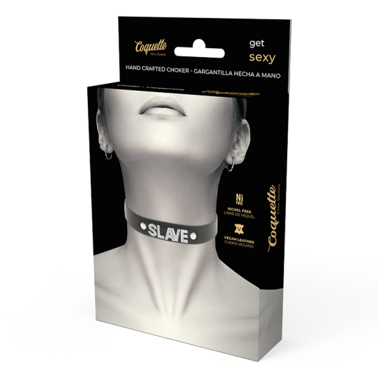 Choker Cuero Vegano "slave"