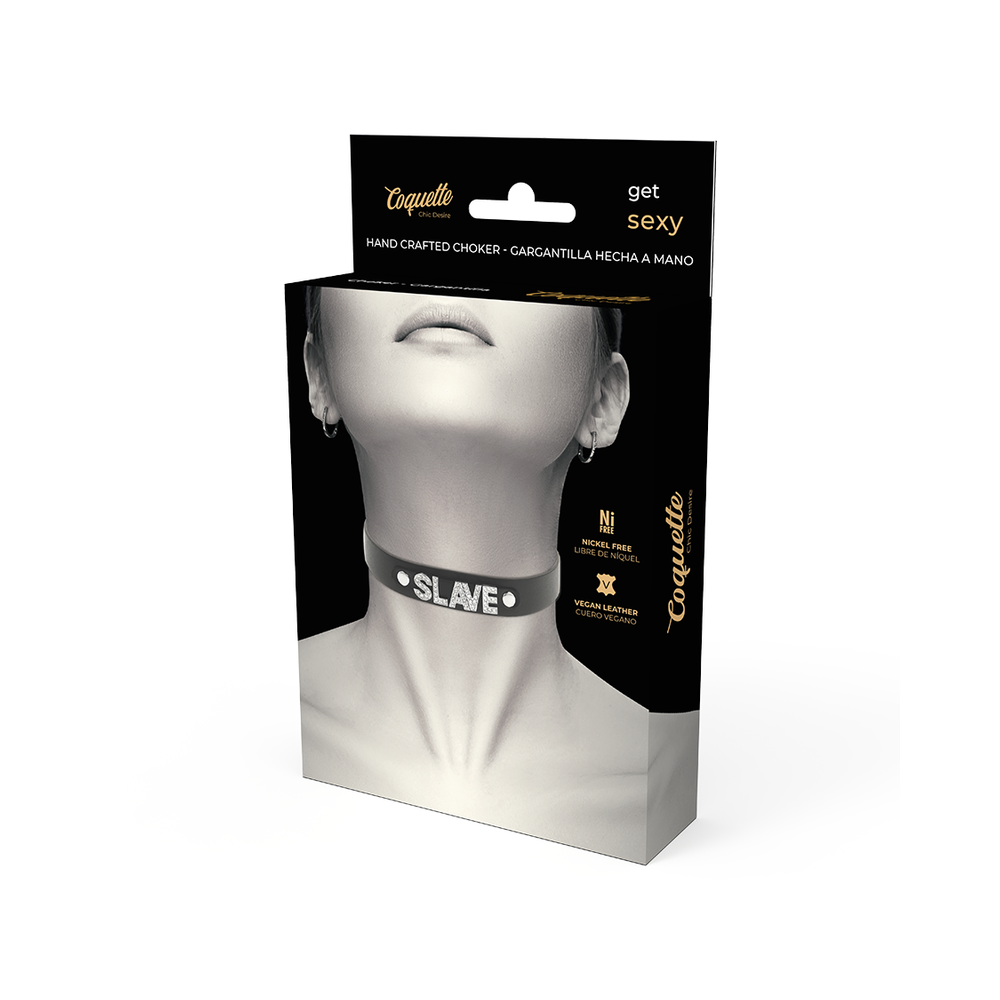 Choker Cuero Vegano "slave"