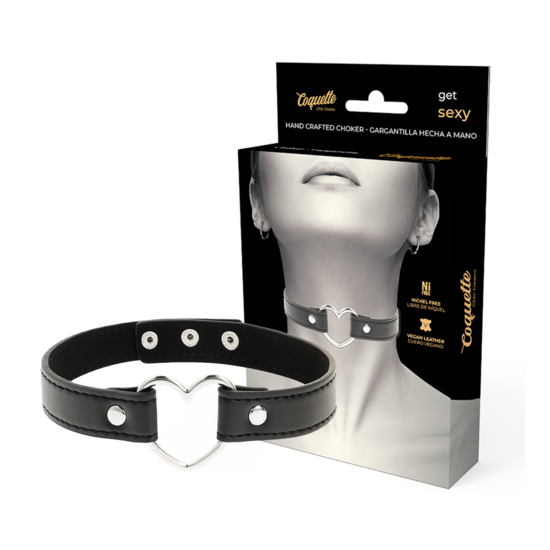Choker cuero vegano corazón 