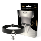 Choker cuero vegano con cascabel y aro.