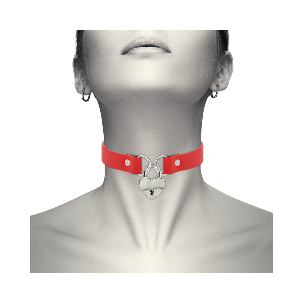 Choker rojo corazón con llave
