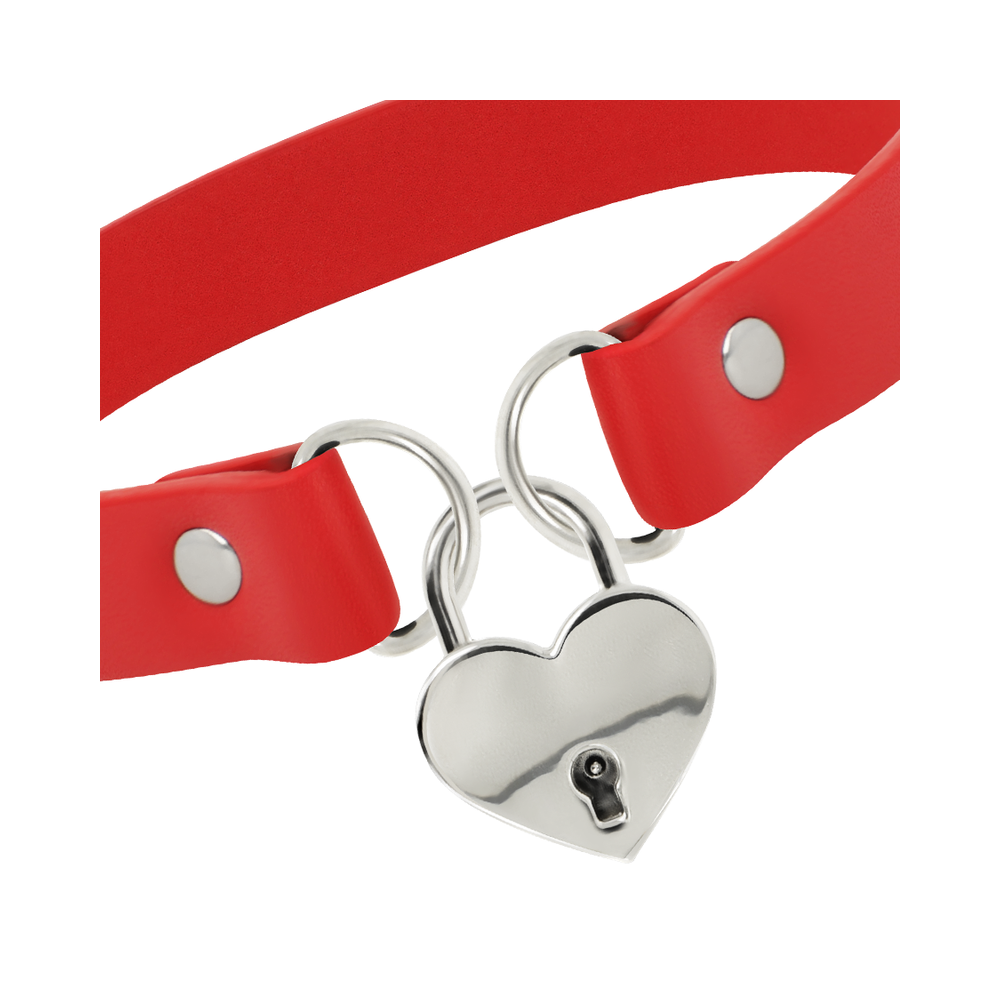Choker rojo corazón con llave