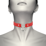 Choker rojo corazón con llave