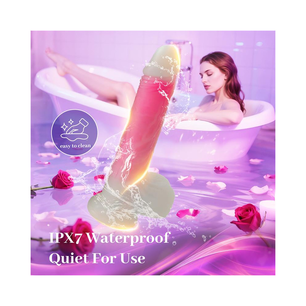 Dildo Doble Capa con Vibración, Thrusting y Calor 21.5 cm