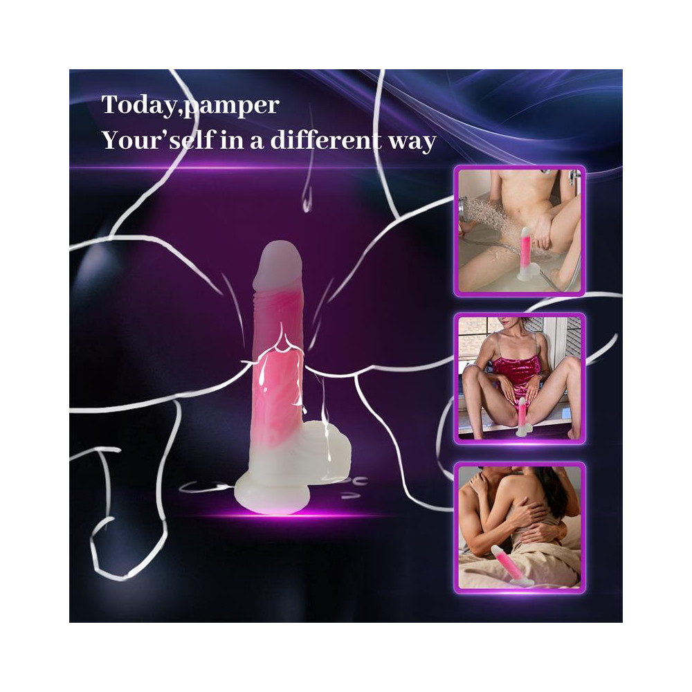 Dildo Doble Capa con Vibración, Thrusting y Calor 21.5 cm
