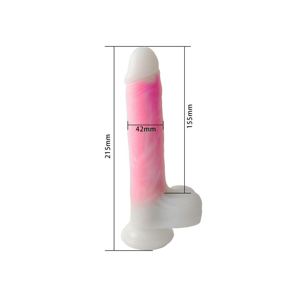 Dildo Doble Capa con Vibración, Thrusting y Calor 21.5 cm