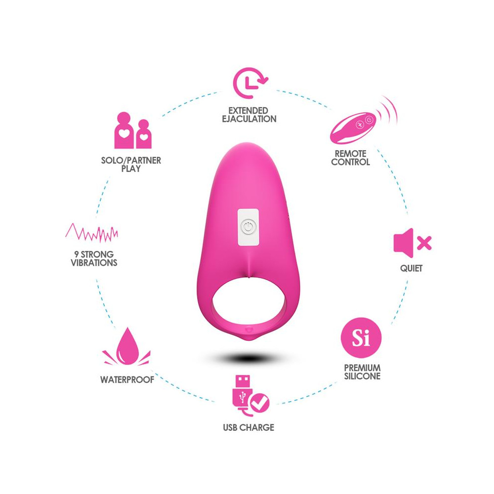 Anillo Vibrador para el Pene Rosa
