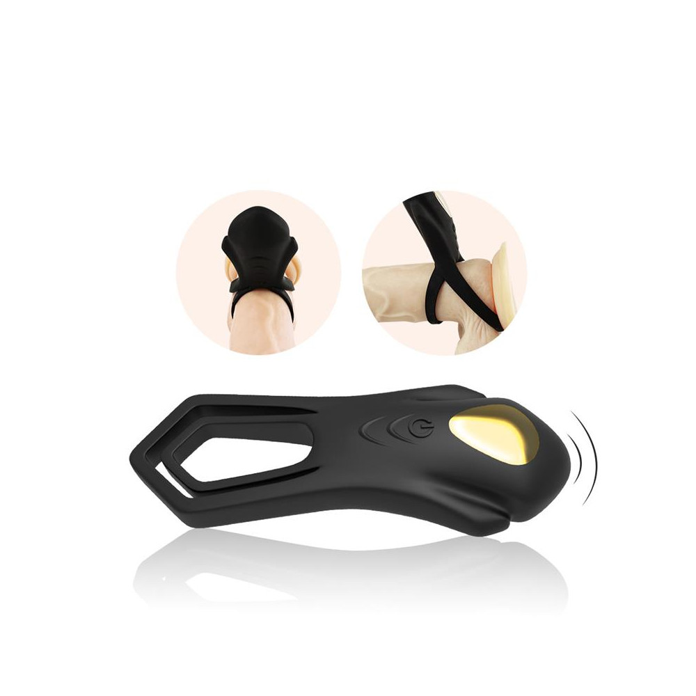 Anillo Vibrador para el Pene Negro
