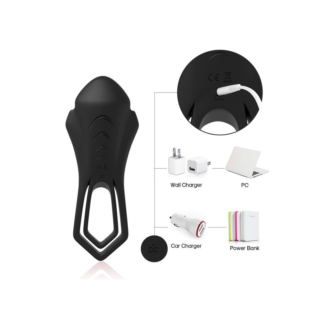 Anillo Vibrador para el Pene Negro