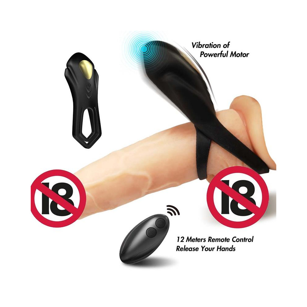 Anillo Vibrador para el Pene Negro