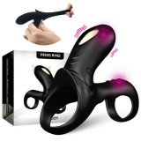 Anillo Vibrador para el Pene negro con mando