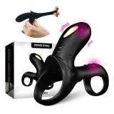 Anillo Vibrador para el Pene negro con mando