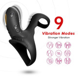 Anillo Vibrador para el Pene negro con mando
