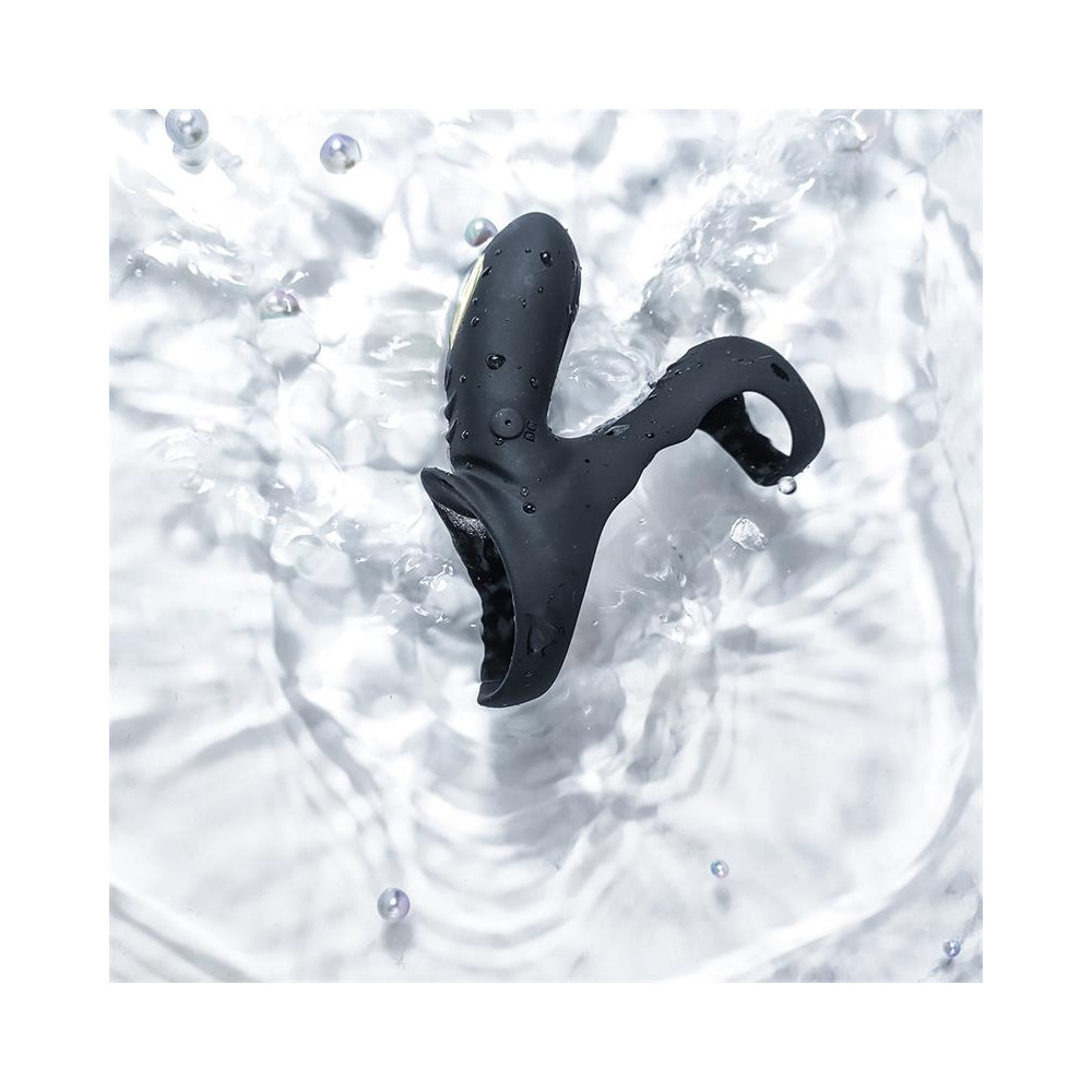 Anillo Vibrador para el Pene negro con mando