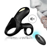 Anillo Vibrador para el Pene negro con mando