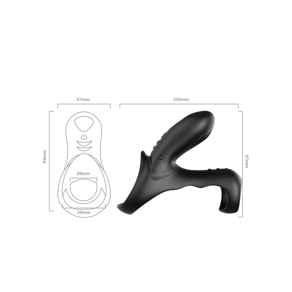 Anillo Vibrador para el Pene negro con mando