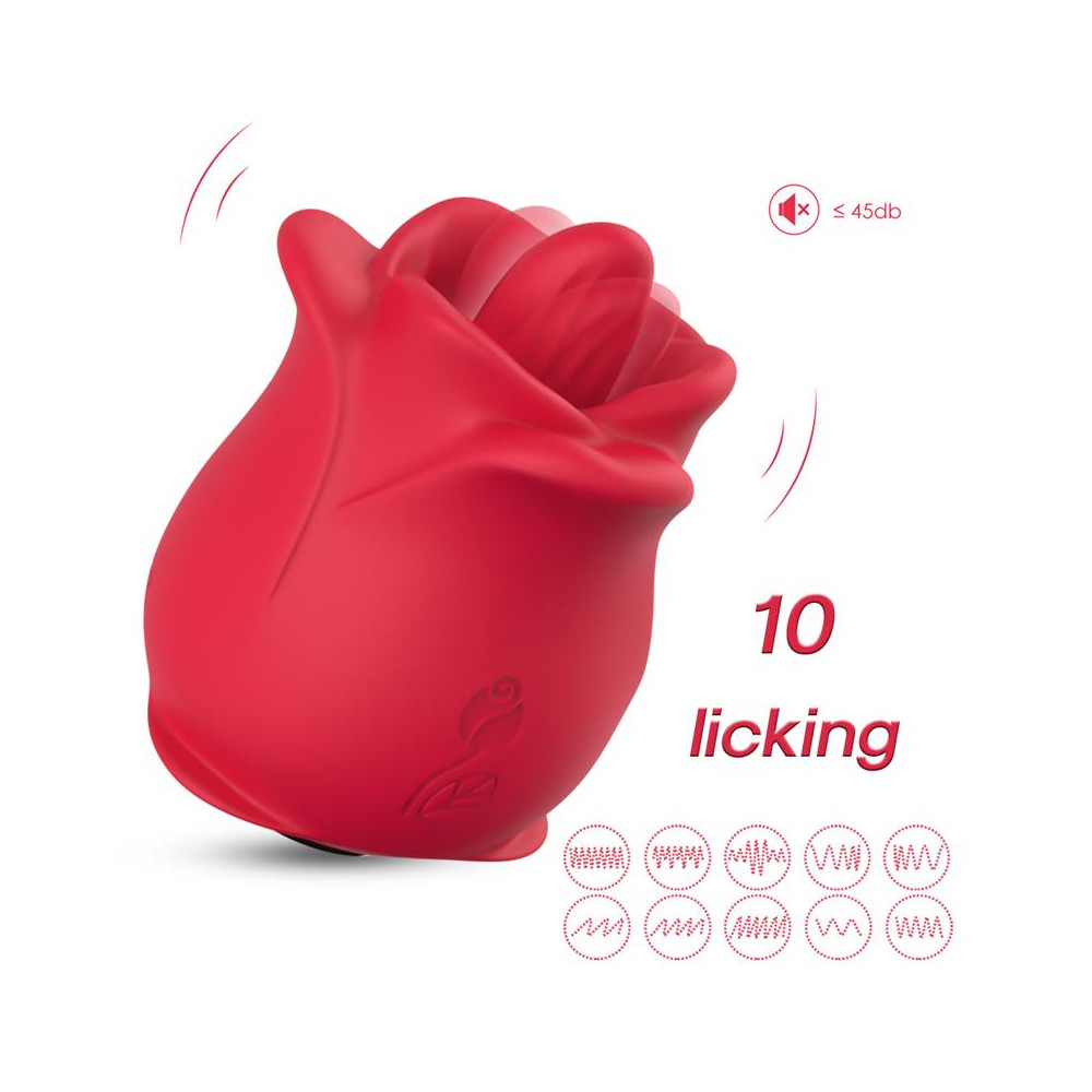 Rosa con Licking y Vibración USB
