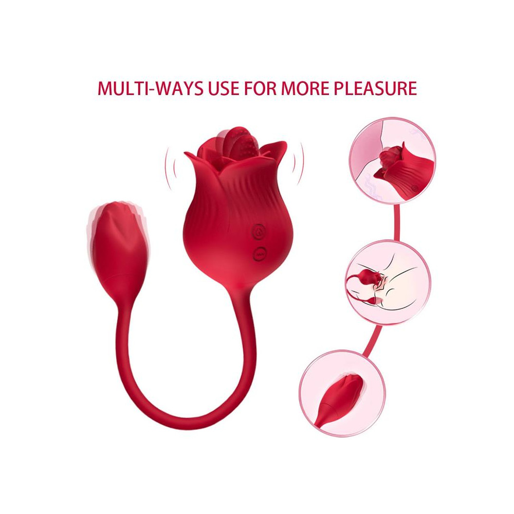 Rosa con Licking y Huevo Vibrador USB