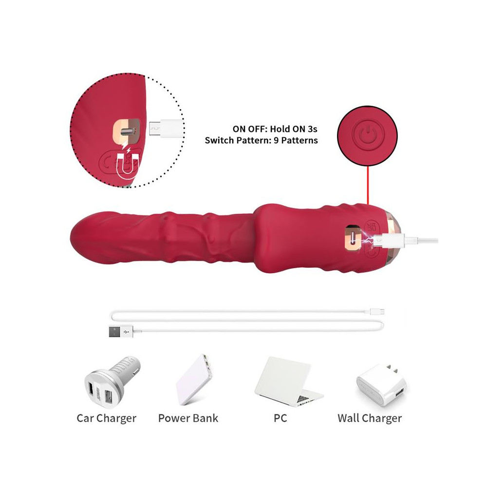 Vibrador con Calor y Movimiento Vertical con Pantalla Digital