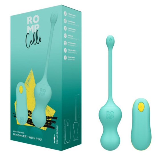 Vello Huevo Vibrador Turquesa con Mando