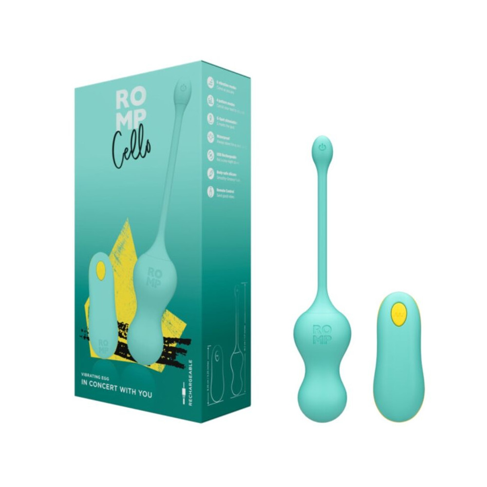 Vello Huevo Vibrador Turquesa con Mando