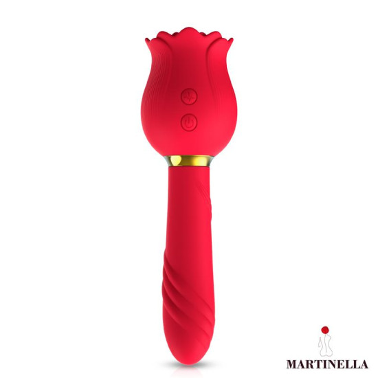 Rosa con Succion y Vibrador 2 en 1