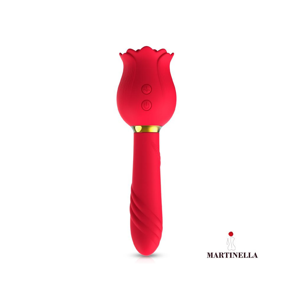 Rosa con Succion y Vibrador 2 en 1