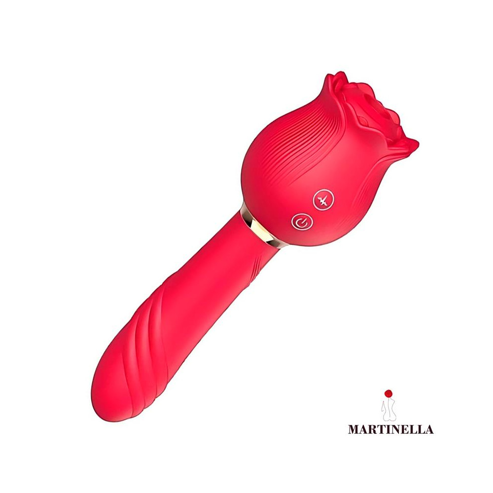 Rosa con Succion y Vibrador 2 en 1