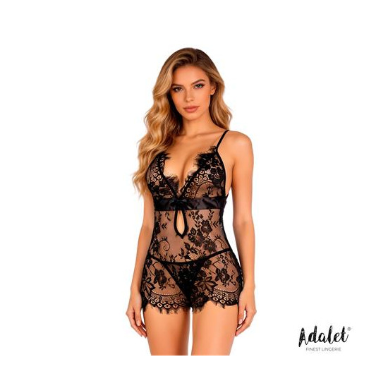 Fiora Babydoll y Tanga Negro