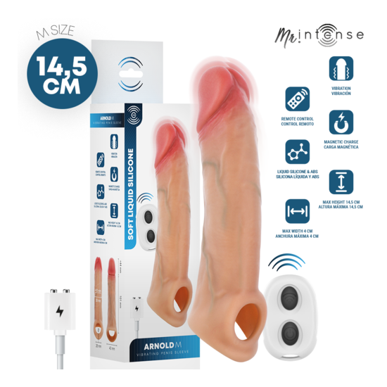 Arnold M Funda para Pene con vibrador 14.5 cm