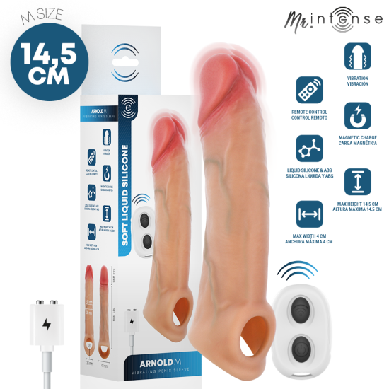 Arnold M Funda para Pene con vibrador 14.5 cm