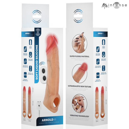 Arnold M Funda para Pene con vibrador 14.5 cm