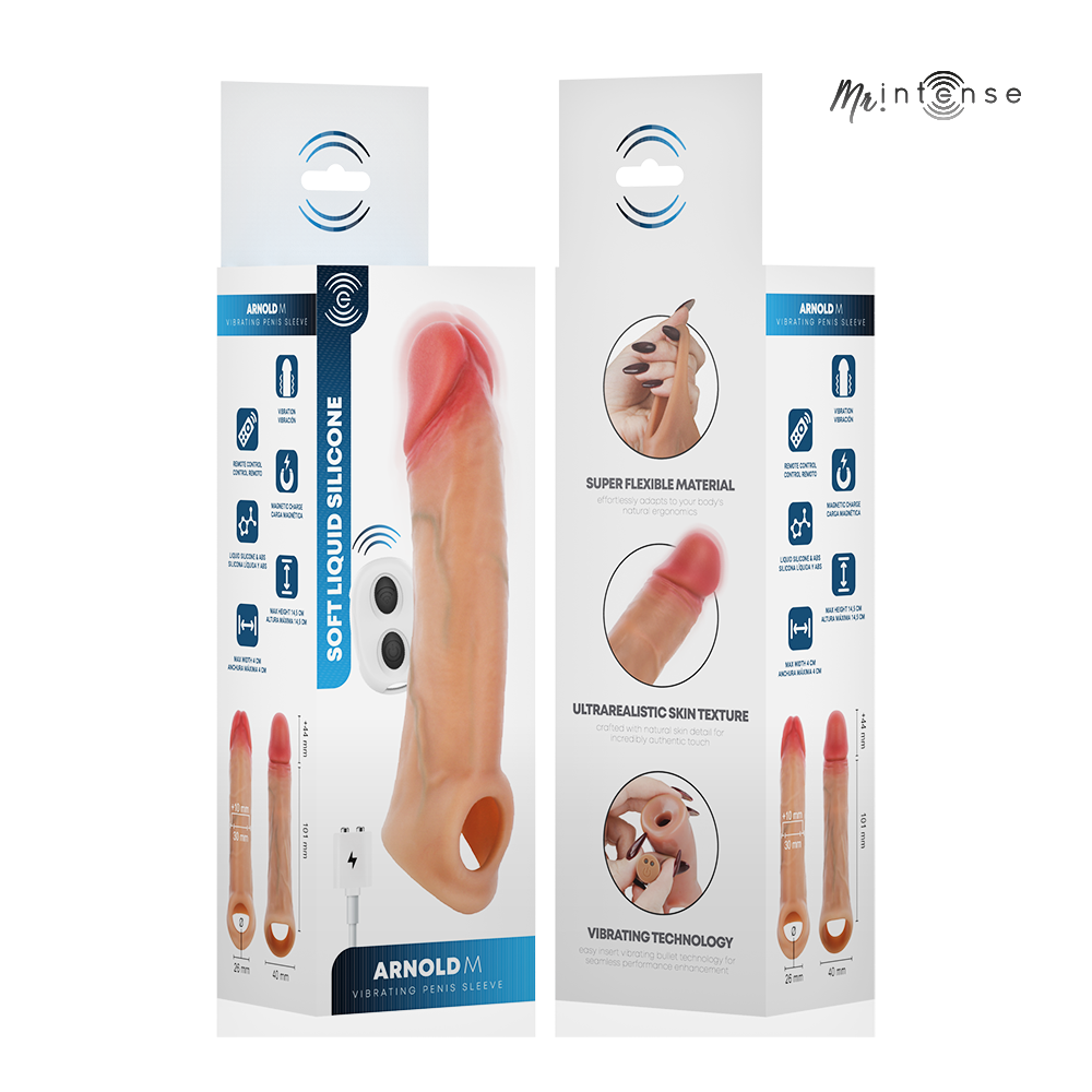 Arnold M Funda para Pene con vibrador 14.5 cm