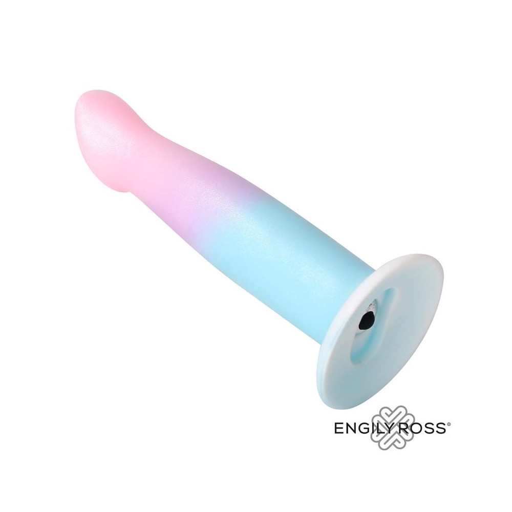 Dildo con Vibración y Ventosa Color Degradado 17 cm