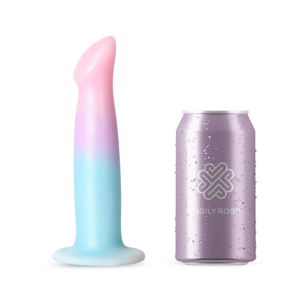 Dildo con Vibración y Ventosa Color Degradado 17 cm