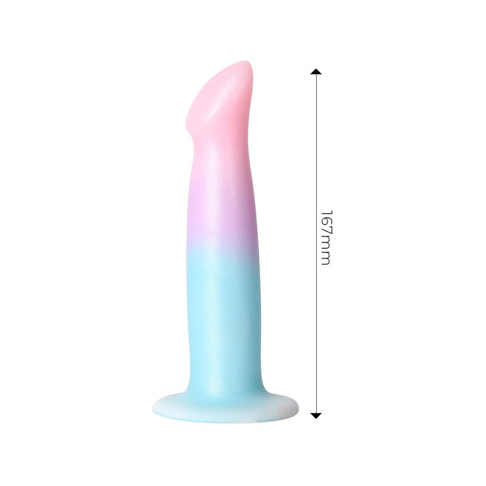 Dildo con Vibración y Ventosa Color Degradado 17 cm